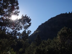 Sun over Mosca Pass Trail