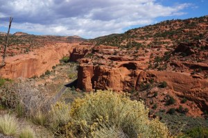 Burr Trail Road through a canyon
