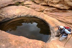 Closeup of water pool