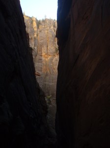 Looking back out of wall street - it's dark in here
