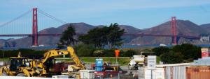 Golden Gate Bridge and road construction