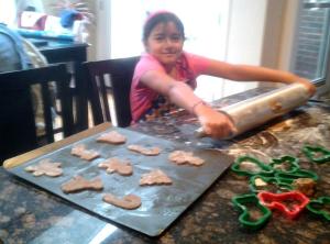 Making gingerbread cookies