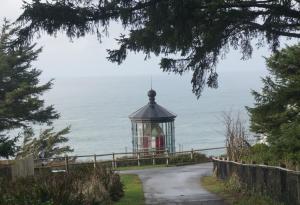 Approaching  Cape Meares Lighthouse from above