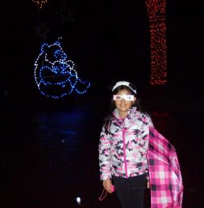 Chloe with her "magic glasses" at Zoo Lights