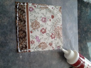 Gluing three sides to make a pouch