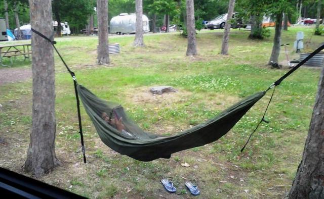 Chloe Cocooned in Hammock