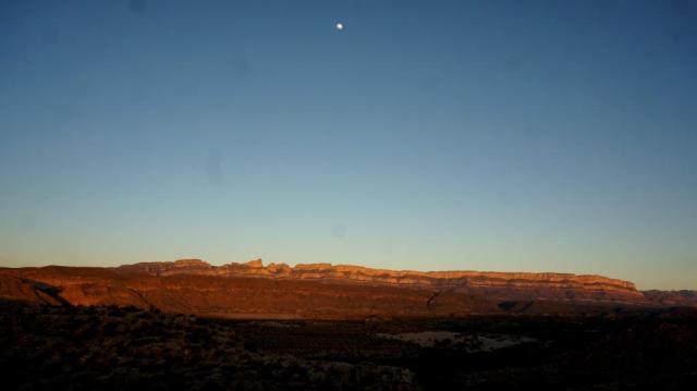 Sunset painting mountains red